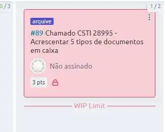 Um item bloqueado no fluxo de trabalho